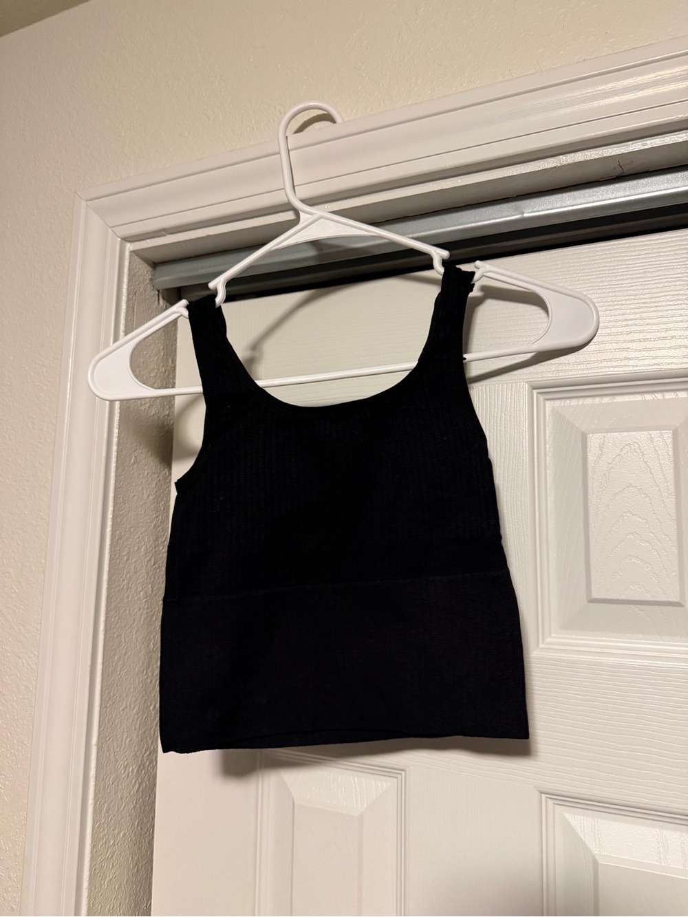 Black Ribbed Tank Top - Women's Sleeveless Crop